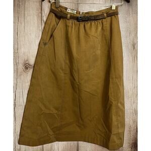 Vintage College Town Brown Midi Skirt 27" (4) Waist 1970's Academia Union Made